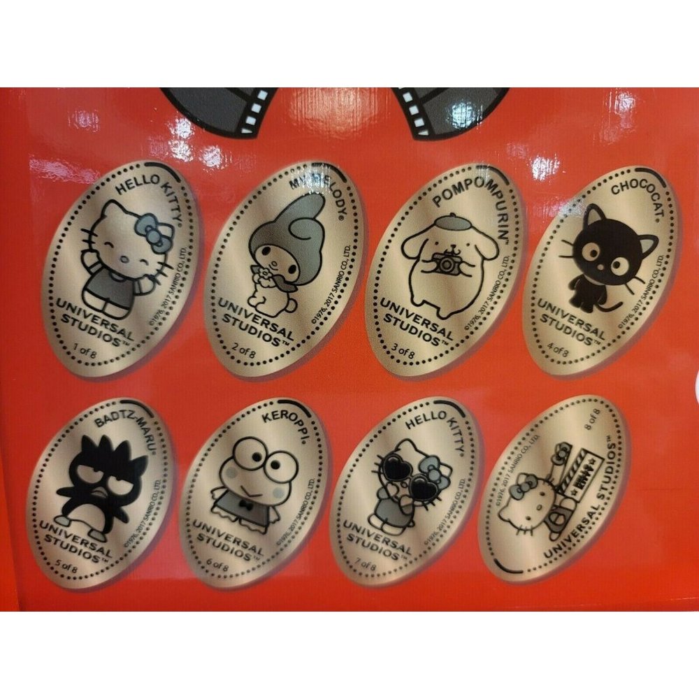 BRAND NEW! Universal Studios Hello Kitty Pressed Penny Collection set of 8!